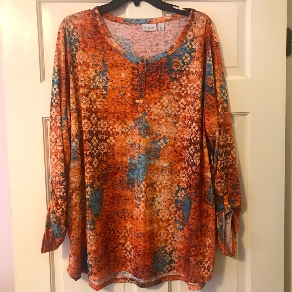 Kim Rogers Multicolor Top Sz 2x NWT